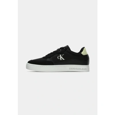 Image of Calvin Klein Jeans Classic Trainers, Men&#039;s, Size: 6.5, Black/white jade/wild lime shoes