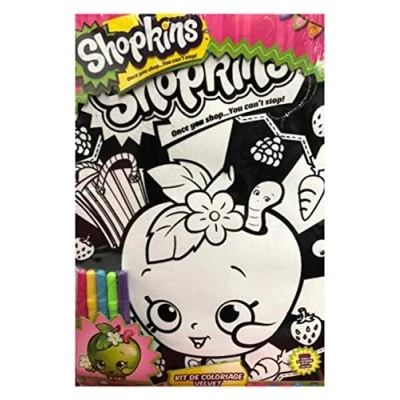 Image of Moose Shopkins apple Velvet Colouring Art poster Kit