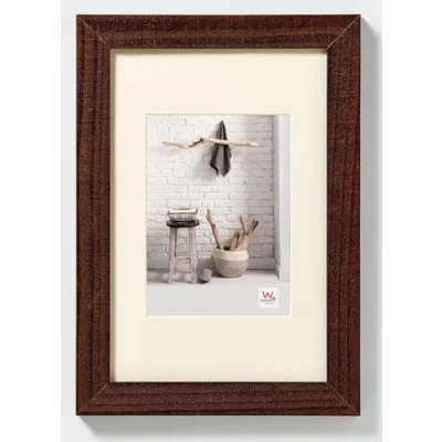 Image of walther Design Picture Frame Walnut 30 x 40 cm with PassepArtout, Home Wooden HO040N