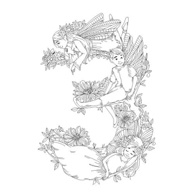 Image of Sweet Dixie SDCSA6277 Kelly OGorman Fairy Number 3 Clear Stamp, A6 Size