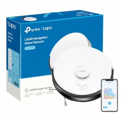 Image of Tapo Robot Vacuum, Ultra Strong 4200Pa Suction Vacuum Cleaner, Quiet, 3 Hour Continuous Cleaning, Self Charging Robotic Vacuums, Cleans Hard Floors to Carpets,Works with Alexa&amp;Google(Tapo RV30C)