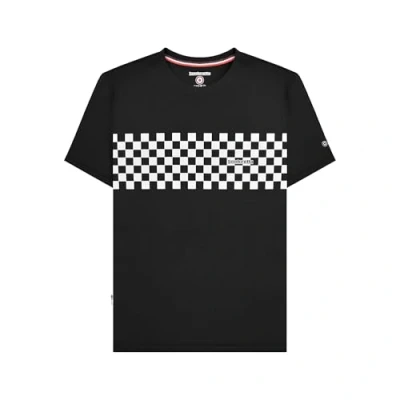 Image of Lambretta Mens Checkerboard Target Logo Short Sleeve T Shirt (UK, Alpha, S, Regular, Black/White)