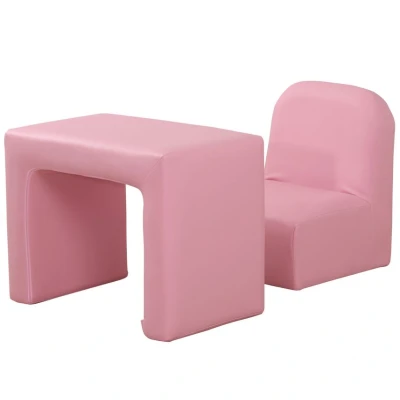 Image of HOMCOM Kids Mini Sofa 2 in 1 Table Chair Set Children Armchair Seat Girl Boys 310 021V70PK