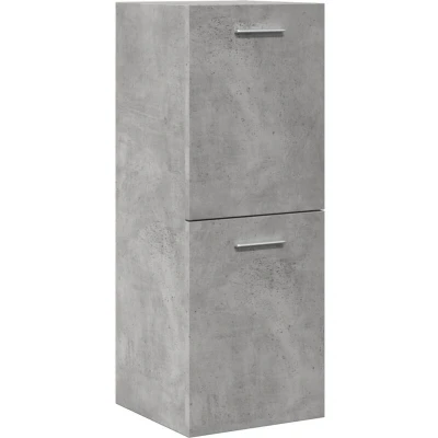 Image of vidaXL bathroom hanging cabinet wall mounted concrete grey engineered wood storage unit 30x30x80 cm moisture resistant modern design