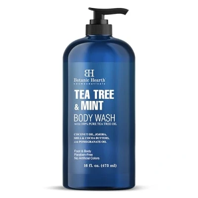 Image of Botanic Hearth Tea Tree Oil Body Wash with Mint, 16 fl oz Moisturizing, Soothing, Helps Control Fungal Infections, Deep Moisturization, Promotes Healthy Skin, Ethically Sourced