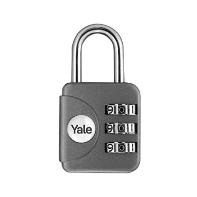 Image of Yale YP1/28/121/1G Standard Security Luggage Combination Padlock Grey