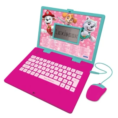 Image of Lexibook, Paw Patrol, Educational and Bilingual Laptop in English/German, Toy for children with 124 activities to learn, play games music, Pink, JC598PAGi3