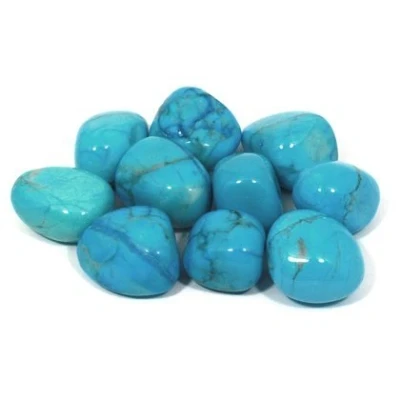 Image of CrystalAge Turquoise Howlite Tumble Stone (20 25mm) 5 Pack