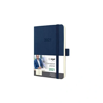 Image of SIGEL C2133 Weekly Diary 2021, Approx. A6, Dark Blue, softcover Conceptum
