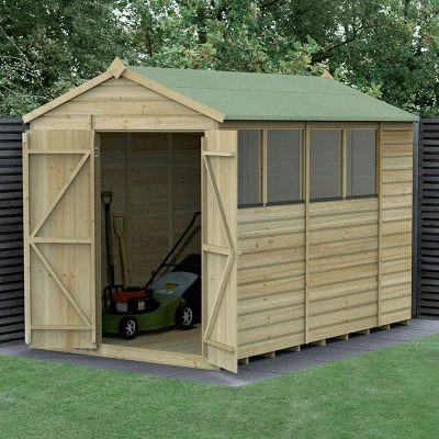 Image of 10&#039; x 6&#039; Forest Beckwood 25yr Guarantee Shiplap Pressure Treated Double Door Apex Wooden Shed (3.01m 1.99m)