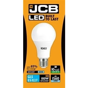 Image of 3X JCB 15 W LED GLS Light Bulb ES / E27 Matt 6500 K Daylight 1560 lm (S10996)