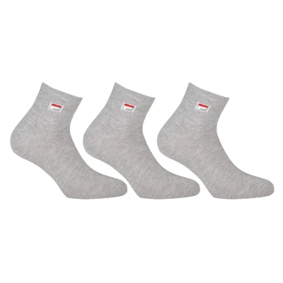 Image of Fila Unisex Socks Grey Cotton Size EU 35 38