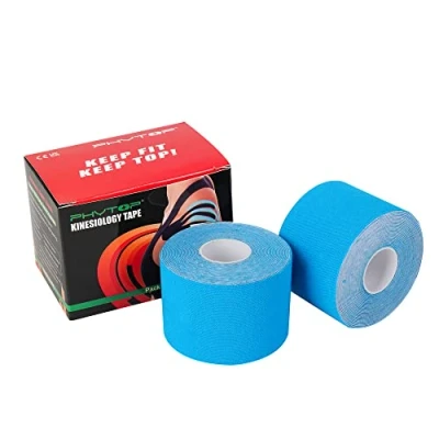 Image of PHYTOP K Tape Kinesiology (2 Rolls Sky Blue), Physio for Knee Pain Relief and Injury Recovery