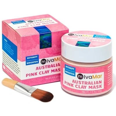 Image of Skincare Australian Pink Clay Face Mask Blackhead Remover Glow Recipe Natural Kaolin Beauty Pore Cleansing Acne Treatment Detoxify Dermatologically Tested