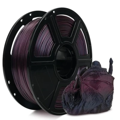 Image of FLASHFORGE Chameleon Gradient Rapid PLA Filament Burnt Titanium &amp; Abyssal Rede, High Flow Speedy 1.75mm Max 500mm/s Fast Printing, Displays Shimmering Effects from Various Angles and Light