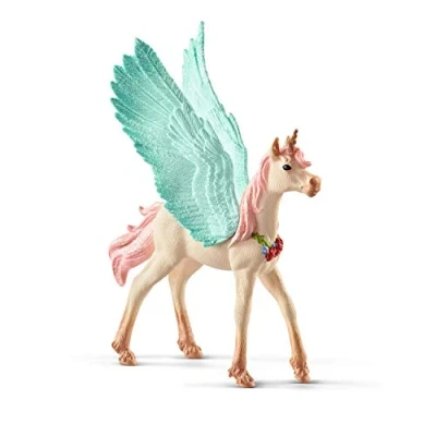 Image of SCHLEICH 70575 Decorated unicorn Pegasus, foal bayala Toy Figurine for children aged 5 12 Years, White
