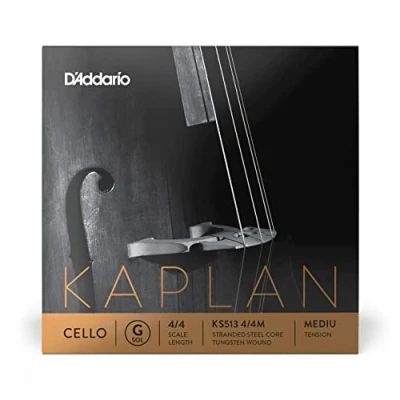 Image of D&#039;Addario Kaplan Cello String Single G KS513 4/4M Strings 4/4 Scale, Medium Tension