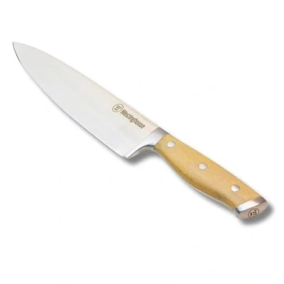 Image of Westinghouse Professional Chef Knife 20cm, Dishwasher Safe 8 Inch Kitchen Knives, Premium Stainless Steel Blade and Ergonomic Handle for Precise Cutting Chopping, Bamboo