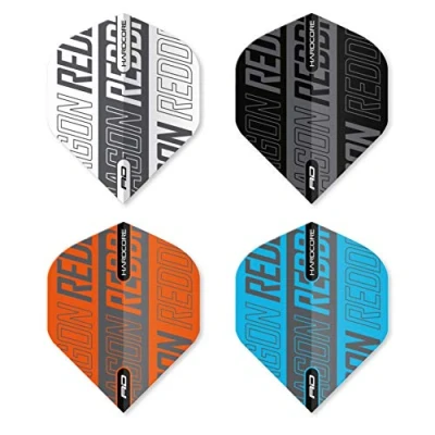 Image of RED DRAGON Hardcore XT Print Dart Flight Selection Pack 4 sets Per (12 Flights in total)