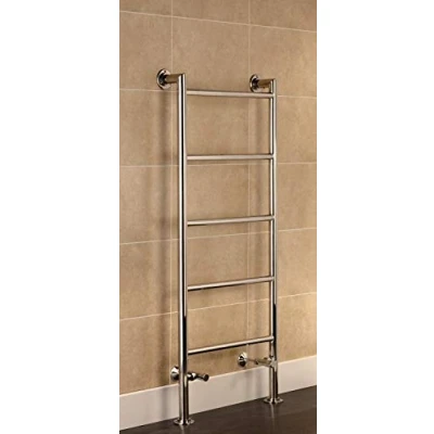 Image of Manissa Leeds Floor Standing Stainless Steel Towel Rail 500mm x 1200mm 529BTU Mirror Polished Finish