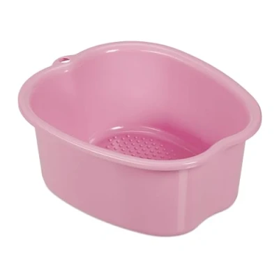 Image of Relaxdays, Tub Spa, Plastic, Foot Bath Bowl for Pedicure &amp; Wellness, HxWxD 15 x 33 38 cm, Pink