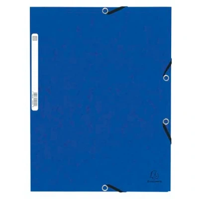 Image of Exacompta Ref 55305E Elasticated 3 Flap Folders Suitable for Holding A4 Documents, 355gsm Glossy Card, Label on Back Identification Red (Pack of 10)