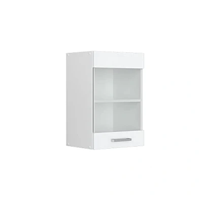 Image of Vicco Glass kitchen cabinet Raul, White High Gloss/White, 40 cm
