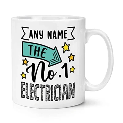 Image of Personalised No.1 Electrician Name 10oz Mug Cup