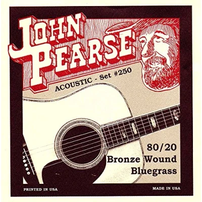 Image of John Pearse Strings® 250 For Acoustic Guitar 80/20 Bronze Wound Bluegrass 12 56