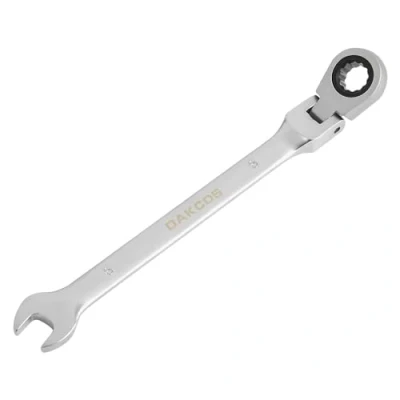 Image of DAKCOS Flexible Head Ratchet Combination Wrench Spanner 6mm Chrome Vanadium Steel