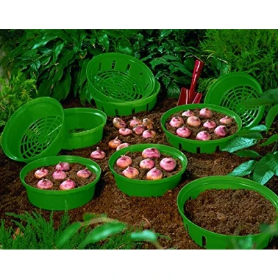 Image of Easy Bulb Planting Basket and Lifting Leaving No Stray Bulbs for Crocus Snowdrops Tulip &amp; Daffodils, 3 x Baskets by Thompson Morgan