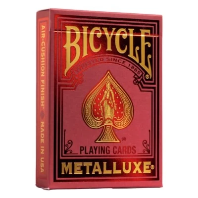 Image of Bicycle Metalluxe Red Playing Cards Premium Metal Foil Finish Poker Size