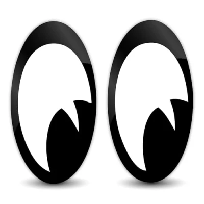 Image of SkinoEu® 2 x Vinyl Self Adhesive Stickers Cartoon Funny Eyes Laptop iPad Car Window Auto Moto Motorcycle Helmet Bike Skate Truck Racing Tuning B 85