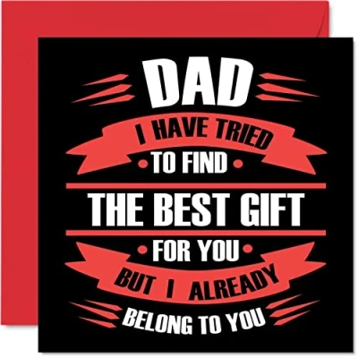 Image of Funny Birthday Cards for Dad Best Gift Joke Happy Fathers Day Card from Son Daughter, Banter Gifts, 145mm x Rude Humour Father&#039;s Greeting Daddy Papa Father