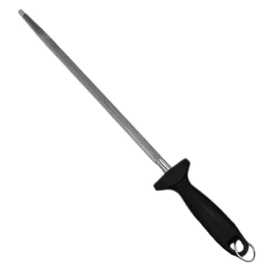 Image of Chabrias Ltd Professional Sharpening Steel, 12&quot; (300mm) Premium Carbon Steel Honing Rod with Ergonomic Non Slip Handle Knife Sharpener (Black)