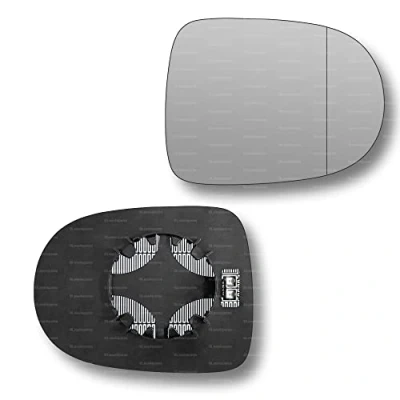 Image of Less4spares Replacement Wing Mirror Glass Right Compatible with Renault Clio 2009 2012 CLIP ON Driver Off side Heated Blind Spot