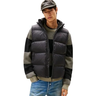 Image of Tommy Jeans Men&#039;s Tjm Essential Down Vest Ext Dm0dm20465 Vest, Black (Black), S