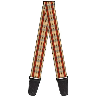 Image of Buckle Down Guitar Strap Americana Plaid 2 Inches Wide
