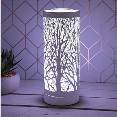 Image of HomeZone Electric Wax Melt Burner Light Aroma Silhouette Touch Lamp Diffuser Warmer Home Fragrance Homeware Scent (White)