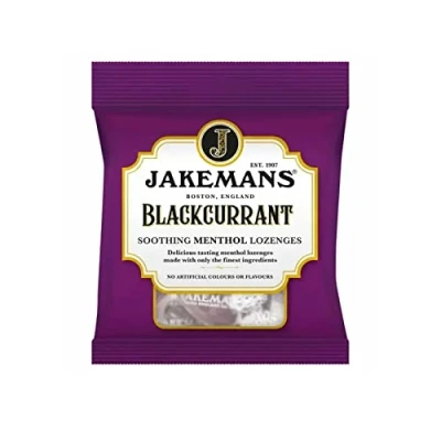 Image of Jakemans Blackcurrant Menthol Sweets, 100g