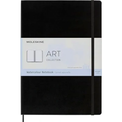 Image of Moleskine 21 x 29.7 cm A4 Size Watercolour Notebook Classic Notebook, Paper Suitable for Pencils and Paints Hard Cover Elastic Closure, Colour Black, 60 Pages