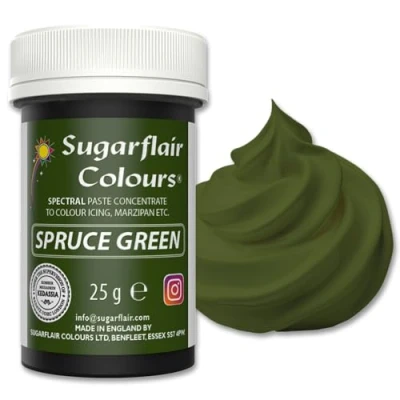 Image of Sugarflair Spectral Spruce Green Food Colouring Paste, Highly Concentrated for Buttercream, Sugar Royal Icing, Cake Mixes and More! Vibrant Colour Dye 25g