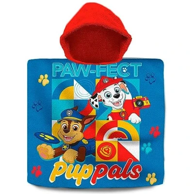 Image of Kids Euroswan Cotton Poncho 60 x 120 cm Paw Patrol, Multicoloured (PW19924)