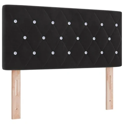 Image of vidaXL Headboard Crystal Button Tufted Black 100 cm Velvet