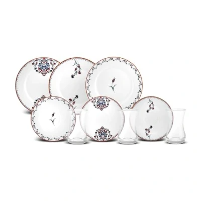 Image of Karaca Nakkas 18 Piece Dessert Set for 6 People Exquisite Elegance Delicious Desserts
