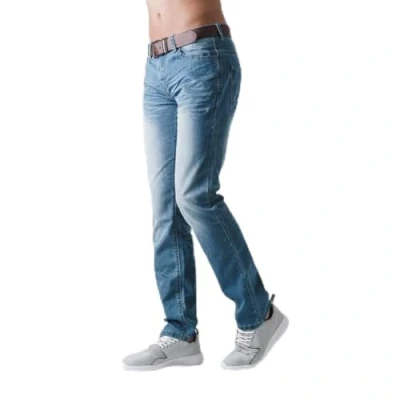Image of Crosshatch Men&#039;s New Farrow Straight Jeans, Blue (Stone Wash Stone Wash), 36W / 34L