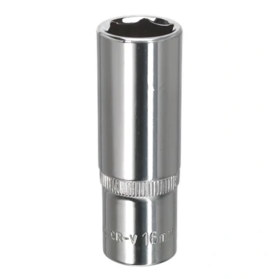 Image of Sealey Premier WallDrive® Socket 16mm Deep 3/8&quot;Sq Drive Fully Polished