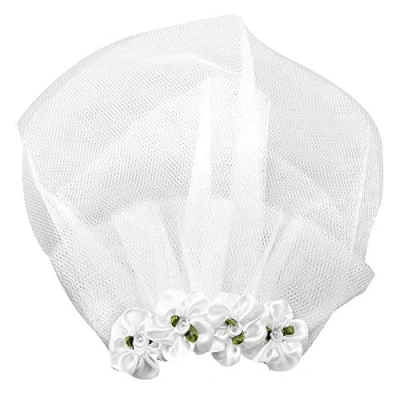 Image of Dog Veil, Pet Wedding Veil Hair Bow Clip Flower Headdress for Small &amp; Medium Dogs, Beautiful Dress Bride Costume Lace Decor, Weddings Parties Accessories, White (S)