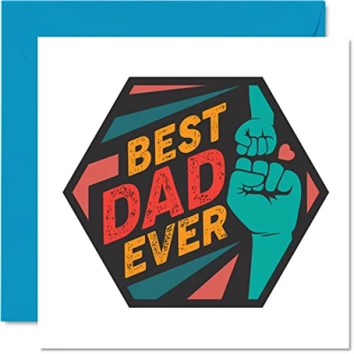 Image of Special Birthday Cards for Dad Best Ever Heartfelt Happy Card from Son Daughter, Father Gifts, 145mm x Father&#039;s Day Greeting Gift Daddy Papa