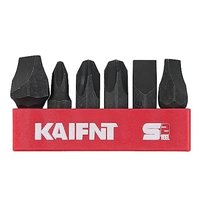 Image of KAIFNT K504 012 S2 Steel Impact Driver Bit Set, Phillips &amp; Slotted Bits with 5/16&quot; Drive, 6 Piece